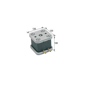 Blok podciśn VCBL-G 120x120 H=100 mm do stołów gładkich