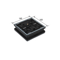 Blok podciśn VCBL-R TV 160x160 H=25 mm raster 40x40 mm zawór krańcowy