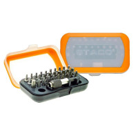 20996.STACO Zestaw bitów 31szt. 1/4x25mmTX10, TX15, TX20, TX25, TX30, TX4, PH2, PZ1, PZ2, Uchwyt 60 mm EASY LINE
