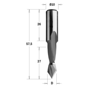 313.050.11 Wiertło HW P D=5I=27 L=57,5 S=10x26 RH