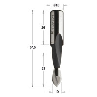 313.080.41 Wiertło P HW D=8 I=27 L=57,5S=10x26 RH  XTREME-HW