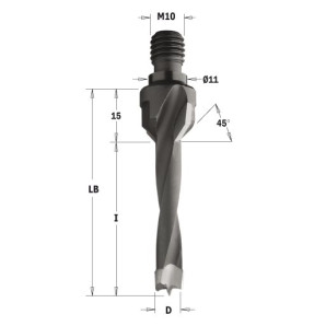 325.050.11 Wiertło HW NP gw-trzp.GZ D=5I=20 LB=35 S=M10/11x4 RH