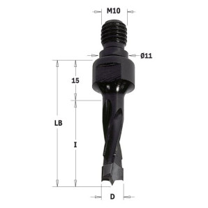 339.100.12 Wiertło HW NP gw-trzp D=10I=40 LB=55 S=M10/11x4 LH