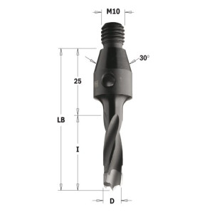 342.080.11 Wiertło NP gw-trzp HW D=8I=40 LB=65 S=M10/30o RH