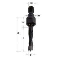 353.080.11 Wiertło NP gw-trzpien HW D=8I=40 LB=55 S=M8/9 RH