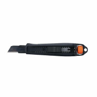 46036.STACO Nóż wysuwany 18mm Heavy Dutyblokada ręczna, ostrze czarne SK2-0.7 mm
