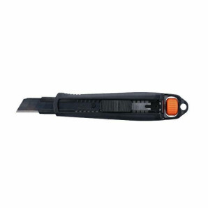 46036.STACO Nóż wysuwany 18mm Heavy Dutyblokada ręczna, ostrze czarne SK2-0.7 mm