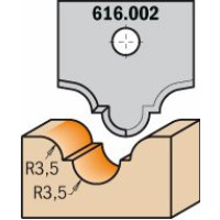 616.002 Nóż profilowy 20x20x2Profil R3,5 + R3,5