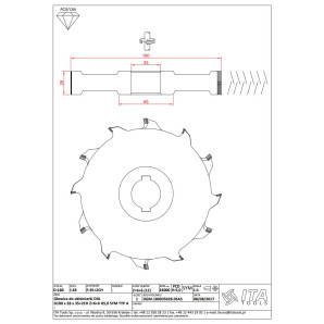 DGM.Głowica D=180 I=28 F=35+2CH Z=6+6 (12) H5,0 SYM