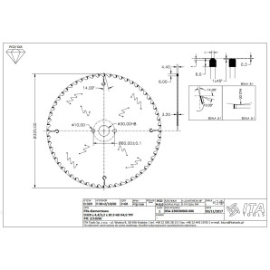 DSA.Piła D=320 F= 30 Z= 60 K/P=4,4/3,2 H=6 TPF PH: 2/10/60