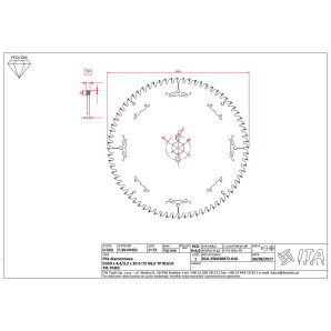 DSA.Piła D=350 F= 30 Z= 72 K/P=4,4/3,2 H=6 TP PH: PH03+2/13/94