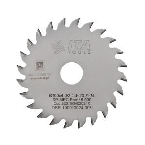 DSR.Piła D=100 F= 20 Z= 24 K/P=4,0/3,0 H=6,0 FP PH: -