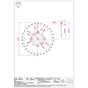 DSR.Piła D=120 F= 35 Z= 30 K/P=4,0/2,5 H=4 FP PH: +6 (4/M5/50 + 2/5,9/46+2/5,9/50) BIESSE RH