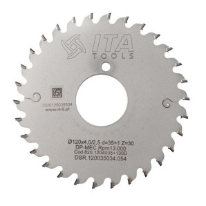DSR.Piła D=120 F= 35 Z= 30 K/P=4,0/2,5 H=4 FP PH: 1/6/46