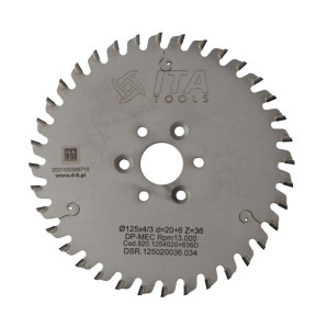 DSR.Piła D=125 F= 20 Z= 36 K/P=4,0/3,0 H=4 PH: 3/4,5/35RH + 3/4,5/35LH FP