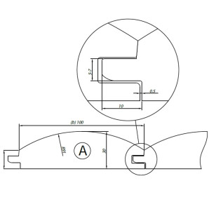GE1.Zest.5 GłowicHM Z4 -elewacja TYP A D=160/140 F= 40 I=100 mm