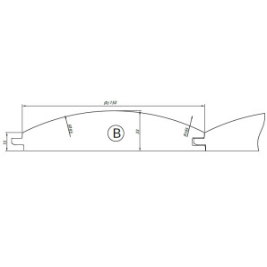 GE1.Zest.5 GłowicHSS Z4 -elewacja TYP B D=160/140 F= 40 I=150 mm