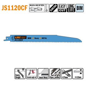 JS1120CF-5 Piła szablasta L = 225I = 205 H = 22 K = 1,60 TS =  2,9