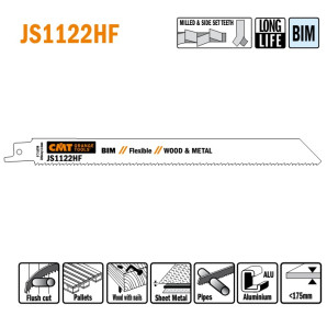 JS1122HF-5 Piła szablasta L = 225I = 205 H = 19 K = 0,90 TS = 2,5