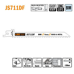 JS711DF-5 Piła szablasta L = 150I = 130 H = 12 K = 1,25 TS =  4,3