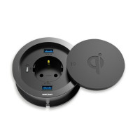 MB-FR80 Ładowarka meblowa Qi-mediaport 2 USB connection + gniazdo 230 V + USB C