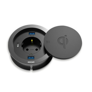 MB-FR80 Ładowarka meblowa Qi-mediaport 2 USB connection + gniazdo 230 V + USB C