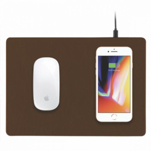 PowerPAD Brązowa podkładka pod myszz ładowarką bezprzewodową